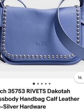 Coach Lavender Studded Saddle Shoulder Bag